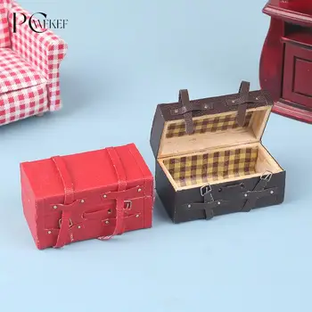 1:12 Кукольный домик Миниатюрный миниатюрный чемодан Багажная коробка Коробка для хранения Домашняя модель Декор Кукольный дом Аксессуары