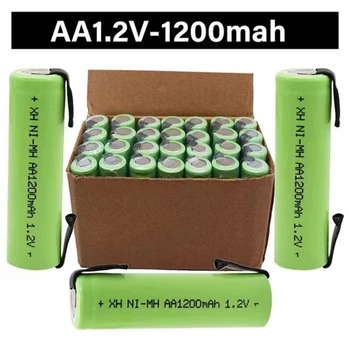 1,2 В Аккумуляторная батарея AA 1200 мАч NiMH элемент Зеленая оболочка со сварочными язычками для бритвенной зубной щетки Philips