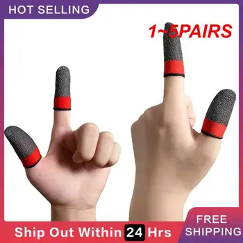 1 ~ 5 PAIRS Игровые кончики пальцев из проводящих волокон и полиэфирных материалов Противоскользящий сенсорный экран Чехол для пальца Рукав для большого пальца