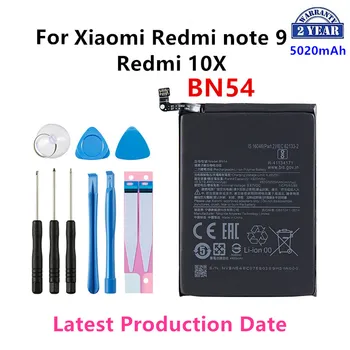 100% оригинальный аккумулятор BN54 5020 мАч для Xiaomi Redmi Note 9 5G версия Redmi 10X 4G версия Сменные батареи + Инструменты