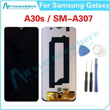 100% тест для Samsung Galaxy A30s A307 A307F A307G SM-A307 ЖК-дисплей с сенсорным экраном Дигитайзер в сборе Замена запасных частей