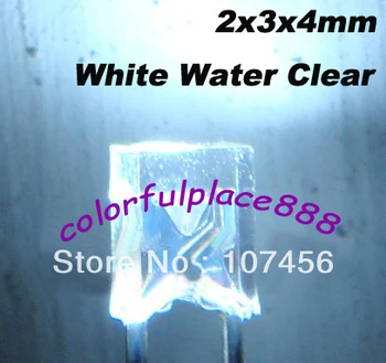100шт 2X3X4 мм белый Ультра яркие белые светодиодные лампы 2X3X4 мм светоизлучающий
