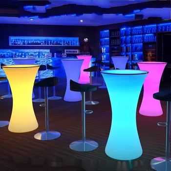 110 см Высота Светодиодный коктейльный стол с подсветкой Барные столы с подсветкой Пластиковый журнальный столик Коммерческая мебель Suppies