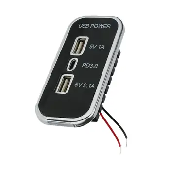 12 В 24 В USB Розетка Быстрое автомобильное зарядное устройство для мотоцикла Лодка Авто