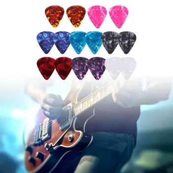 16 штук Гитарные медиаторы Плектры с органайзером Разноцветные целлулоидные плектры для бас-гитары Укулеле Классические гитары Электрогитары
