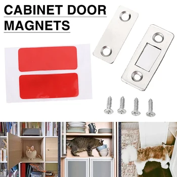 1Set Магнитный шкаф фиксирует магнитные дверные упоры Ультратонкий невидимый антикоррозийный дверной магнитный комплект с винтом для домашнего офиса