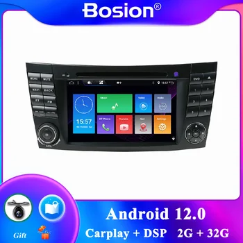 2 Din DVD CD Авто Мультимедийный Видеоплеер Для Mercedes Benz E/CLS Class W211 W219 Android 12 Бесплатная камера Карта + Микрофон Carplay GPS