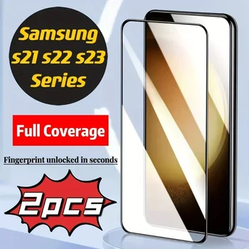 2 шт. 9H HD Закаленное Стекло для Samsung Galaxy S23 Ultra S22 Plus S21 S20 Ultra S8 S9 Защитные Пленки