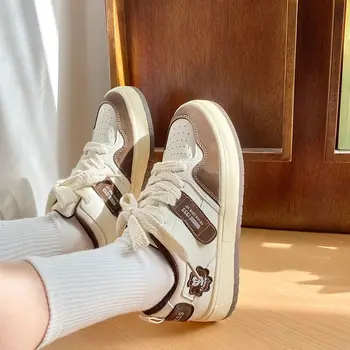 2023 Harajuku Пэчворк Обувь для женщин Симпатичные повседневные кроссовки на платформе смешанного цвета Модная дышащая вулканизированная обувь Mujer