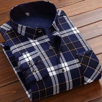 2023 Зимнее новое поступление Мужская мода Повседневная рубашка с длинным рукавом Мужская флисовая утолщение теплая высококачественная рубашка размер M-4XL CY026