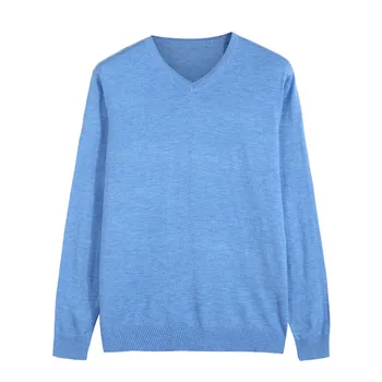 2023 Осень Новый Мужской V-образный шерстяной свитер с V-образным вырезом Деловой повседневный однотонный тонкий пуловер Свитер Брендовая одежда Синий Красный Черный