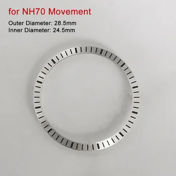 28,5 мм / 24,5 мм Безель часов для механизма NH70 Модифицированная деталь Замена часов Вставки Кольца Безель