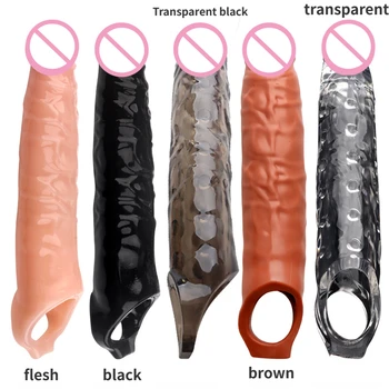 28 см Реалистичный удлинитель рукава пениса большой член увеличение рукава секс-игрушка для мужчин с задержкой эякуляции многоразовый презерватив