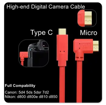 3/5/10M USB 3.0 Type C - MicroB 3.0 Кабель для камеры к компьютеру для Canon EOS 5d4 5DSR Nikon D800e D810 SLR Проводная линия съемки