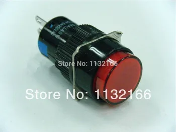 3 контакта Цвет Красный 1NO 1NC Контакт 16 мм Отверстие Поддерживается Кнопочный переключатель 250 В переменного тока 3A Цвет