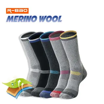 3 пары мериносовой шерсти термоноски для мужчин и женщин зимние согревающие на открытом воздухе лыжные походные носки спортивные термококки утолщение евро размер