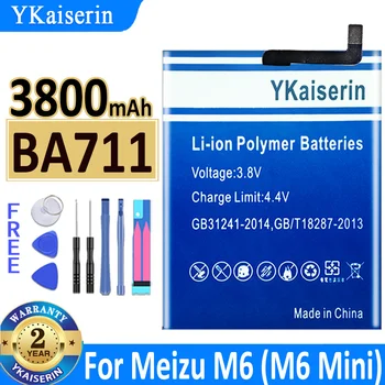 3800 мАч Аккумулятор YKaiserin BA711 для Meizu M6 (M6 Mini) M6Mini Bateria Быстрая доставка