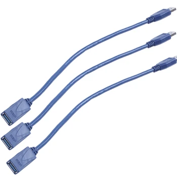 3X синий USB 3.0 «папа-папа» F/M Разъем типа A Удлинитель 30 см