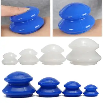 4 шт. Силиконовый массажный набор для банок Антицеллюлитный вакуумный массажер для чаши Китайская терапия Всасывание лица
