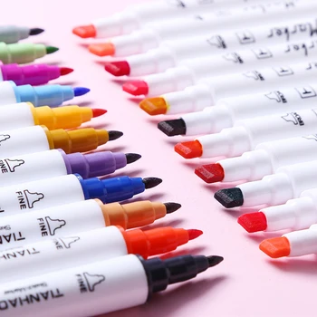 48 цветов масляный художественный маркер набор для рисования двойной головки скетчинг маслянистые маркеры на основе наконечников граффити манга школьные художественные принадлежности