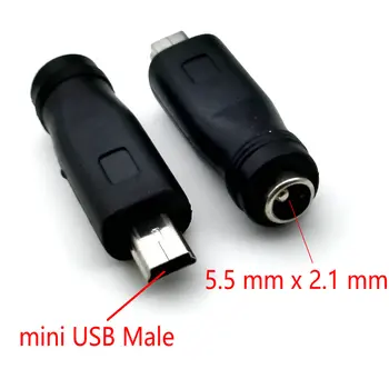 5,5 мм x 2,1 мм Адаптер кабеля питания питания постоянного тока с розеткой на мини-USB