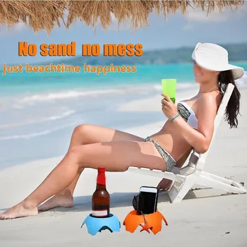 5 шт. Пляжный подстаканник Подставки Пляжные аксессуары Пляжный поднос для напитков Компактный дизайн Кемпинг Посуда на открытом воздухе