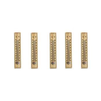 5 штук деревянного термометра среднего размера, стеклянного термометра и бытового термометра