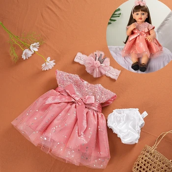 55 см Кукольная одежда Kawaii Платье для Reborn Girl Аксессуары для куклы Юбка и шляпа для 22-дюймовой кукольной одежды Толстовка с капюшоном Аксессуары для куклы