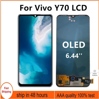 6.44 '' OLED для Vivo Y70 ЖК-дисплей Сенсорный экран с отверстием для отпечатков пальцев Замена дигитайзера в сборе