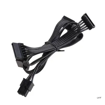 6-контактный кабель питания для G1G2G3 Power Modular 18AWG Black FlatLine 40