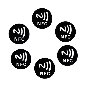 6 шт. Черная антиметаллическая наклейка NFC Ntag213 Теги NTAG 213 Металлическая этикетка Значки Новый