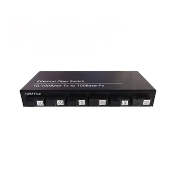 6Port 10/100M Ethernet Switch 6 Оптоволоконный порт 25 км 2UTP RJ45 Волоконно-оптический приемопередатчик Оптический медиаконвертер Вилка США