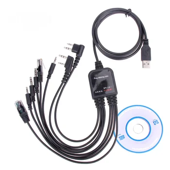 8in1 USB-кабель для программирования BAOFENG UV5R MOTOROLA ICOM KENWOOD YAESU Портативная мобильная радиостанция Walkie Talkie