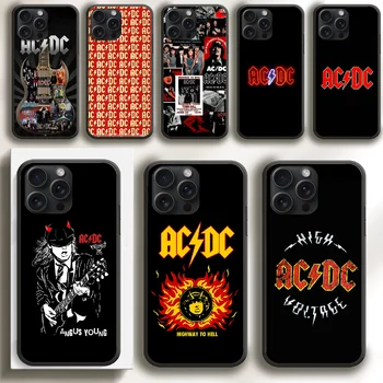  AC DC Band Чехол для телефона для iPhone 7 8 11 12 13 15 Pro Max Plus SE X XR XS TPU Мягкий черный
