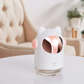 Air Bear USB Увлажнитель LED Mist Maker Увлажнитель воздуха Симпатичный кот Мини Бытовой Маленький Увлажняющий Ароматерапия Автомобиль Творчество