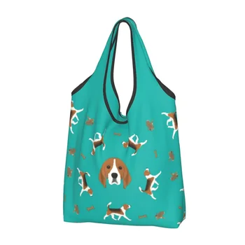 Beagle Bunch Grocery Shopping Custom Shopper Tote Сумка через плечо Портативная сумка большой емкости