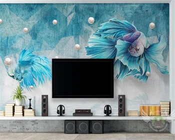 Beibehang 3D обои гостиная спальня фреска темно-синие абстрактные линии павлин ювелирные изделия фон фотообои панно papel de parede