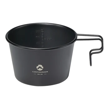 Campingmoor Black Чашка для кемпинга с титановым покрытием, емкость 600 мл, термостойкая, портативная уличная посуда, штабелируемый дизайн