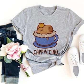 Capybara топ женские футболки манга женская смешная уличная одежда японская одежда