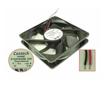 Costech D12A05SWB Z00 DC 24 В 0,25 А 120x120x25 мм 2-проводной вентилятор охлаждения