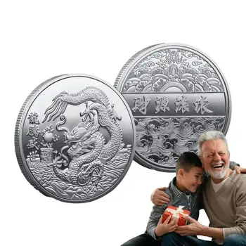 Dragon Коллекция Монета Дракон Талисман Китайские Коллекционные Монеты Памятные Подарки На Год Дракона Для Книжной Полки Витрина