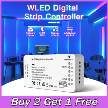 GLEDOPTO WLED Strip Controller 5-24V 800 IC RGB RGBW Контроллер светодиодной полосы DIY WiFi APP Управление 100 режимами динамического освещения