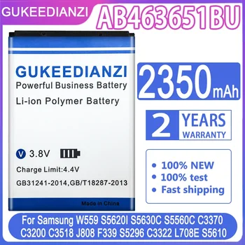 GUKEEDIANZI Аккумулятор для Samsung S5620I S5630C S5560C W559 J808 F339 S5296 C3322 L708E C3370 C3200 C3518 S5610 AB463651BU 2350 мАч