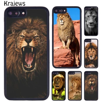 Krajews Animals The Lion Nature Чехол для телефона iPhone SE2020 15 14 X XR XS 11 12 mini 13 Pro MAX 6 7 8 Plus крышка оболочки coque