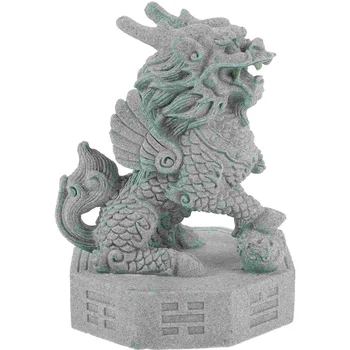 Kylin Статуэтка Китайская древняя статуя в форме животного Удача Украшение древнего животного