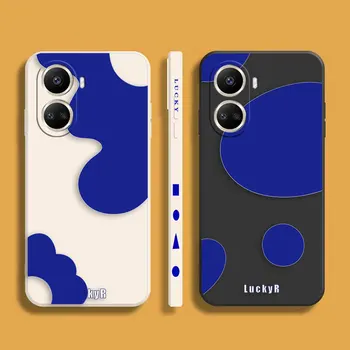 Lucky Klein Синий чехол для телефона для Huawei NOVA 7 6 5I 5 4 3 3I 2S 2 8 9 10 SE PRO PLUS 5G Цветной жидкостный чехол Funda Shell Capa