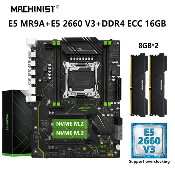MACHINIST X99 Комплект материнской платы Процессор Xeon E5 2660 V3 Набор процессоров LGA 2011-3 16 ГБ DDR4 ECC RAM Комбинированная память 2×NVME M.2 USB3.0 MR9A