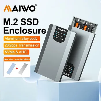 MAIWO M.2 Nvme Твердотельный мобильный жесткий диск Копировальная машина M.2 AHCI / NVMe Protocol M.2 AHCI / NVMe Оболочка из алюминиевого сплава с двумя отсеками и клонированием