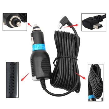 Mini USB Автомобильное зарядное устройство Адаптер Кабель Кабель Для GPS Автомобильная камера 3,5 м U1JF