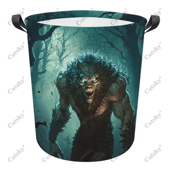 Night Fantasy Werewolve Складная корзина для белья Корзина для белья Органайзер для хранения грязной одежды Ведро Сумка для хранения